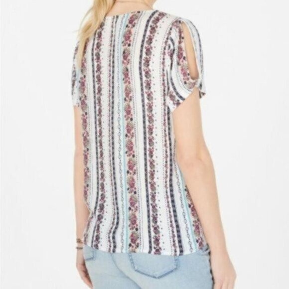 NWT Style & Co Knotted Split-Sleeve Boho Top - Picture 3 of 4